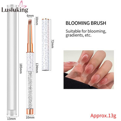 9 mm/12 mm mramorirano ružičasto zlato za nokte Kist za UV gel Nail Art Liner Kist za gradijent Kist Kristalna akrilna tanka olovka za crtanje