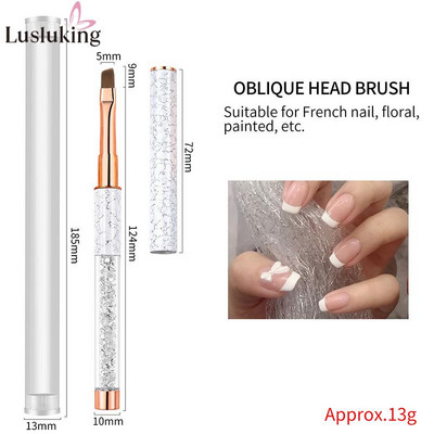 9 mm/12 mm mramorirano ružičasto zlato za nokte Kist za UV gel Nail Art Liner Kist za gradijent Kist Kristalna akrilna tanka olovka za crtanje