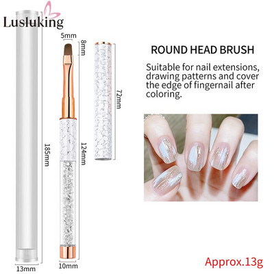 9 mm/12 mm mramorirano ružičasto zlato za nokte Kist za UV gel Nail Art Liner Kist za gradijent Kist Kristalna akrilna tanka olovka za crtanje