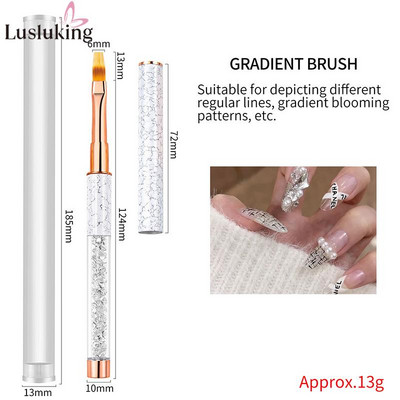 9 mm/12 mm mramorirano ružičasto zlato za nokte Kist za UV gel Nail Art Liner Kist za gradijent Kist Kristalna akrilna tanka olovka za crtanje