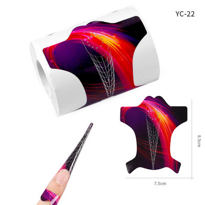 500 buc/rolă Sfaturi de extensie pentru unghii cu gel UV acrilic Autocolant pentru formă de unghii Autocolant auto-adeziv Ghid de hârtie Mucegai pentru manichiură Forma unghiilor franceze