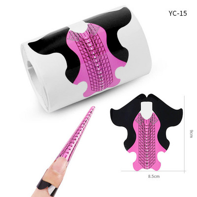 500 buc/rolă Sfaturi de extensie pentru unghii cu gel UV acrilic Autocolant pentru formă de unghii Autocolant auto-adeziv Ghid de hârtie Mucegai pentru manichiură Forma unghiilor franceze