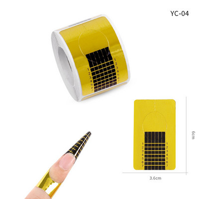 500 buc/rolă Sfaturi de extensie pentru unghii cu gel UV acrilic Autocolant pentru formă de unghii Autocolant auto-adeziv Ghid de hârtie Mucegai pentru manichiură Forma unghiilor franceze