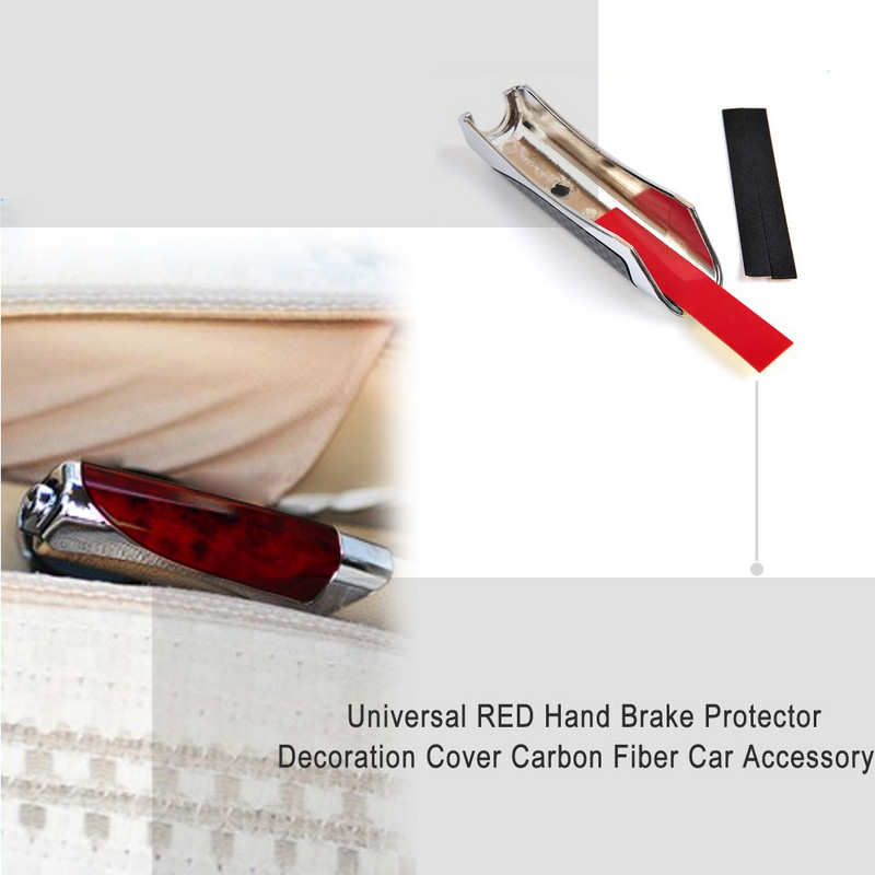 Husa universală elegantă de protecție a frânei de mână pentru mașină, negru roșu, fibră de carbon, set de protecție pentru decorațiuni interioare Accesorii auto