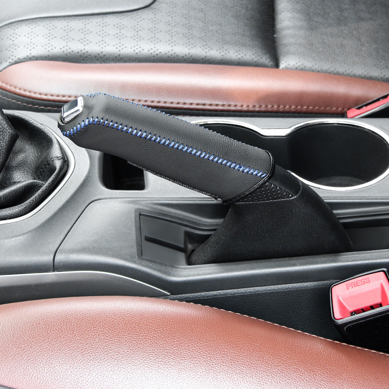 Кожени зъбни колела Капак за ръчна спирачка Авто интериор за Skoda Octavia A5 A7 RS Fabia Superb Rapid Yeti Аксесоари Стил на автомобила