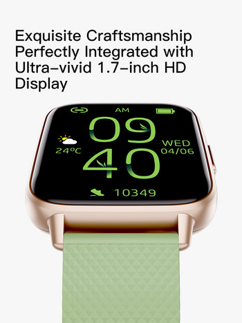 2023 1.7-инчов 2.5D стъклен капак Цинкова сплав FW02 Smartwatch IP68 Водоустойчив безжично зареждане Smart Watch BT Call Sport Heart Rate