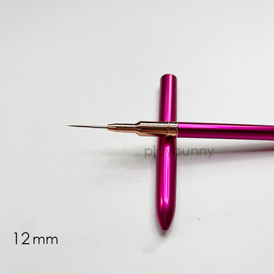 Mâner din metal roz, căptușeli pentru arta unghiilor, perii cu dungi, instrument, desen, detalii, pictură, amestecare, perie pentru unghii.