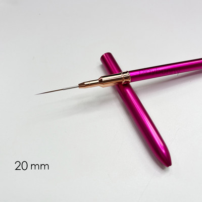 Mâner din metal roz, căptușeli pentru arta unghiilor, perii cu dungi, instrument, desen, detalii, pictură, amestecare, perie pentru unghii.