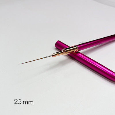 Mâner din metal roz, căptușeli pentru arta unghiilor, perii cu dungi, instrument, desen, detalii, pictură, amestecare, perie pentru unghii.