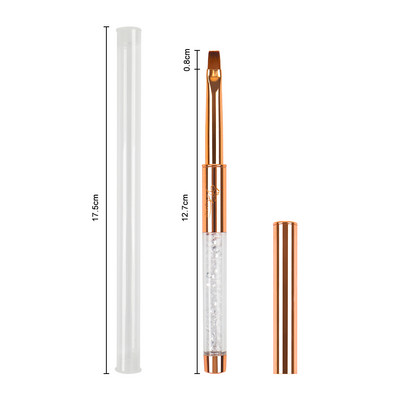 Set de perii de unghii cu gel UV BQAN Rose Gold, pix pentru pictura, perie acrilice pentru desen pentru unghii, mâner cu strass, instrument pentru arta unghiilor