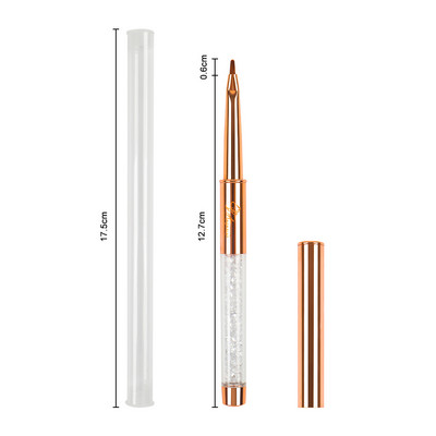 Set de perii de unghii cu gel UV BQAN Rose Gold, pix pentru pictura, perie acrilice pentru desen pentru unghii, mâner cu strass, instrument pentru arta unghiilor