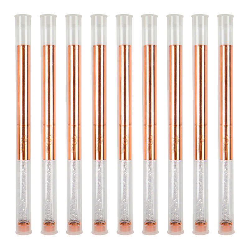 Set de perii de unghii cu gel UV BQAN Rose Gold, pix pentru pictura, perie acrilice pentru desen pentru unghii, mâner cu strass, instrument pentru arta unghiilor