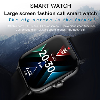 2022 Нов смарт часовник T12 Мъже Жени Спорт Фитнес Smartwatch 1,81-инчов HD голям екран Full Touch Bluetooth Call за Android IOS