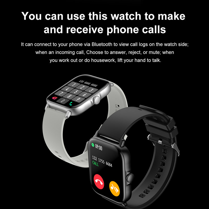 2022 Nou ceas inteligent T12 Bărbați Femei Sport Fitness Smartwatch 1,81 inch HD Ecran mare Full Touch Apel Bluetooth pentru Android IOS