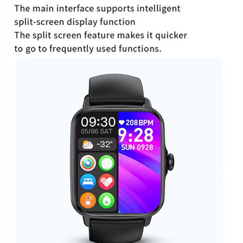 ZW26 Smart Watch 1,81 Inch Men Bluetooth Κλήση Αναπαραγωγή μουσικής Θερμοκρασία αρτηριακής πίεσης Παρακολούθηση υγείας Βοηθός AI Voice Assistant