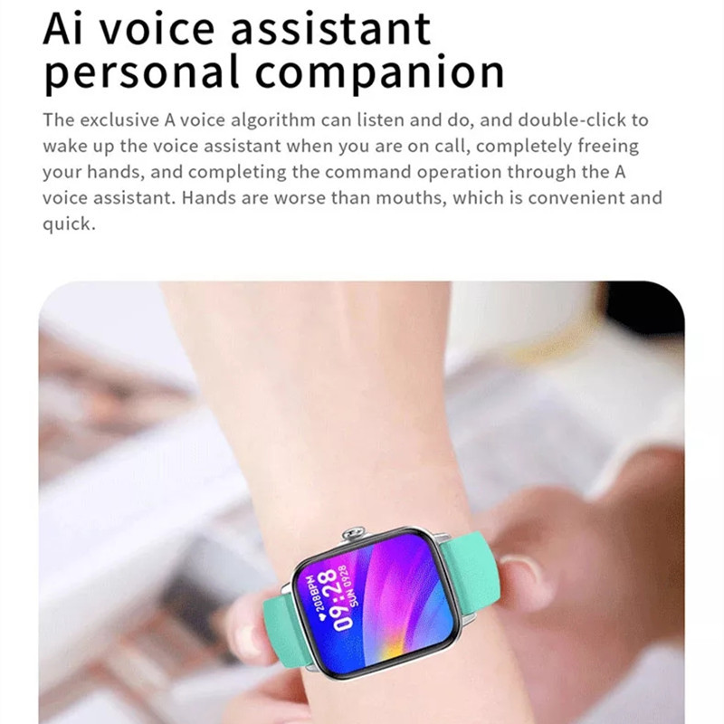 Ceas inteligent ZW26 1,81 inch bărbați apel Bluetooth Redare muzică Temperatura tensiunii arteriale Monitorizarea sănătății Asistent vocal AI