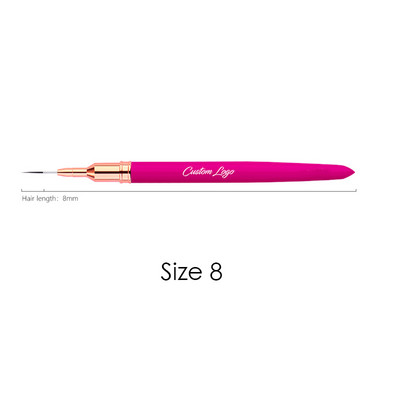Kolinsky Sable Finest Premium Nail Art hosszú csíkos béléskefe fa nyelű akril körmök eszközzel