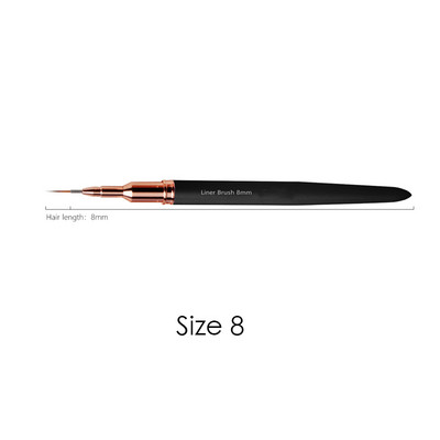Kolinsky Sable Finest Premium Nail Art hosszú csíkos béléskefe fa nyelű akril körmök eszközzel