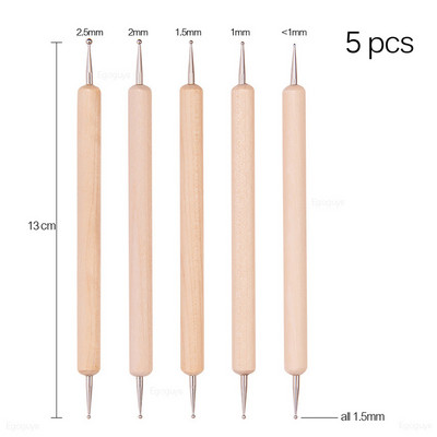 5 bucăți/set nail art acrilic pulbere lichidă sculptură perie pictura flori design 3D bricolaj desen stilou instrumente de manichiură