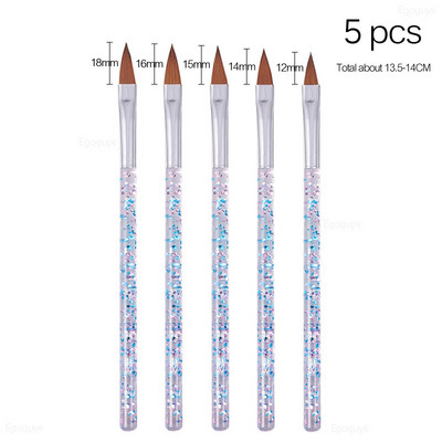 5 bucăți/set nail art acrilic pulbere lichidă sculptură perie pictura flori design 3D bricolaj desen stilou instrumente de manichiură