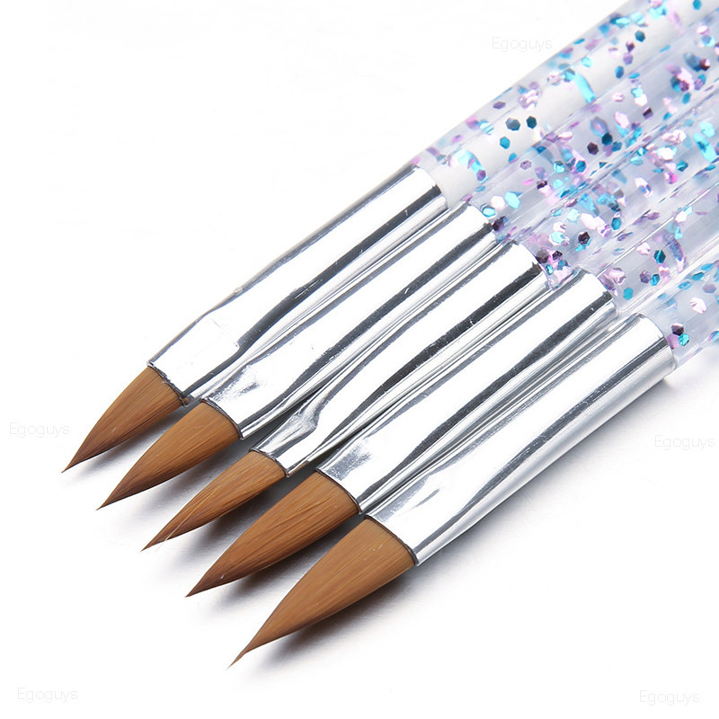 5 bucăți/set nail art acrilic pulbere lichidă sculptură perie pictura flori design 3D bricolaj desen stilou instrumente de manichiură