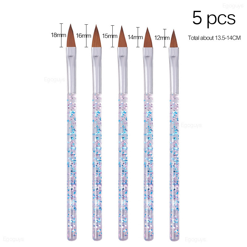 5 bucăți/set nail art acrilic pulbere lichidă sculptură perie pictura flori design 3D bricolaj desen stilou instrumente de manichiură
