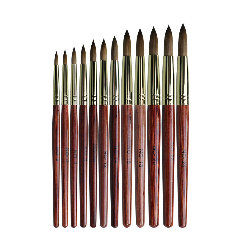 12 stiluri pur Kolinsky Sable acrilic perie pentru unghii gel UV sculptură pulbere lichidă cristal Pen DIY unghii artă manichiură instrument