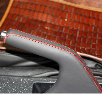 Μαύρο προστατευτικό κάλυμμα χειρόφρενου αυτοκινήτου από γνήσιο δέρμα για Mazda 3 2011 Handbrake Grips Cover