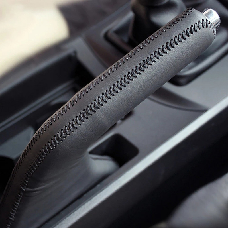 Husă de protecție neagră pentru frână de mână de mașină din piele naturală pentru Mazda 3 2011 Capac pentru mânere de frână de mână