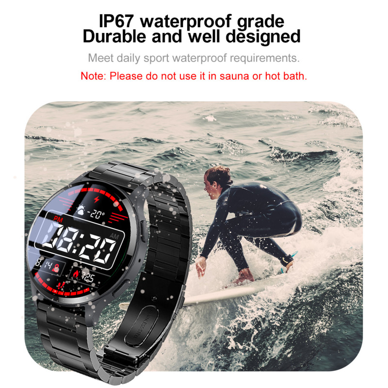 Ceas inteligent nou 2023, pentru bărbați, cu apelare vocală Hi-Fi, ceasuri sportive, pentru femei, urmăritor de sănătate, IP67, ceas inteligent impermeabil pentru Xiaomi Huawei+Box