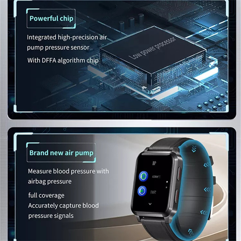 UGUMO Ceas inteligent pentru bărbați Airbag Pompă de aer Tensiune arterială adevărată SPO2 Temperatură ritm cardiac Măsură presiunea sângelui ceas