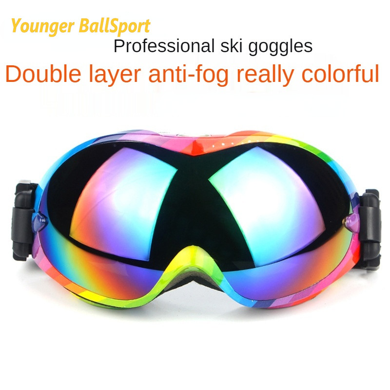 Ochelari de schi profesioniști, suprafață sferică, anti-aburire, colorați, ochelari de schi, ochelari de alpinism, ochelari de sport, sport de iarnă