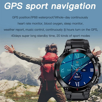 2023 Нов GPS смарт часовник Спортна фитнес гривна Напомняне за повикване Сърдечен ритъм IP68 Водоустойчив смарт часовник за мъже Android IOS Часовник