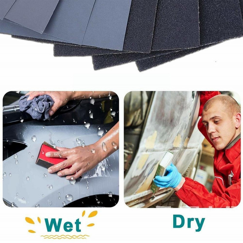 30g Märgkuivad liivapaberilehed Lehtede viimistlustööriist Plastikust Rakendused Silikooniga kaetud karbiidist elektropoleerimisvesi M7I6