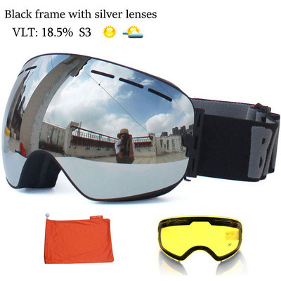 Noi UV400 Straturi duble Ochelari de schi anti-aburire Lentile Mască de schi Ochelari Schi Snowboard Ochelari Oglindă polarizați Ochelari pentru bărbați