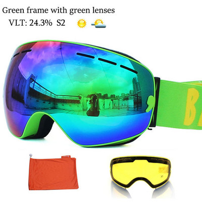 Noi UV400 Straturi duble Ochelari de schi anti-aburire Lentile Mască de schi Ochelari Schi Snowboard Ochelari Oglindă polarizați Ochelari pentru bărbați