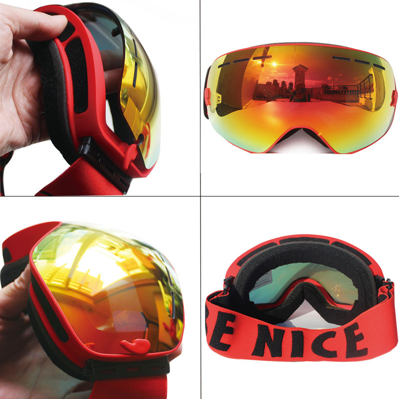 Noi UV400 Straturi duble Ochelari de schi anti-aburire Lentile Mască de schi Ochelari Schi Snowboard Ochelari Oglindă polarizați Ochelari pentru bărbați