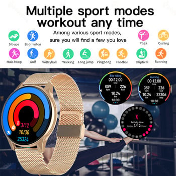 Νέο Έξυπνο Γυναικείο ρολόι Πλήρης οθόνη αφής Sports Fitness IP67 Αδιάβροχο Bluetooth Call Watch για Android IOS Smartwatch Γυναικείο Ανδρικό