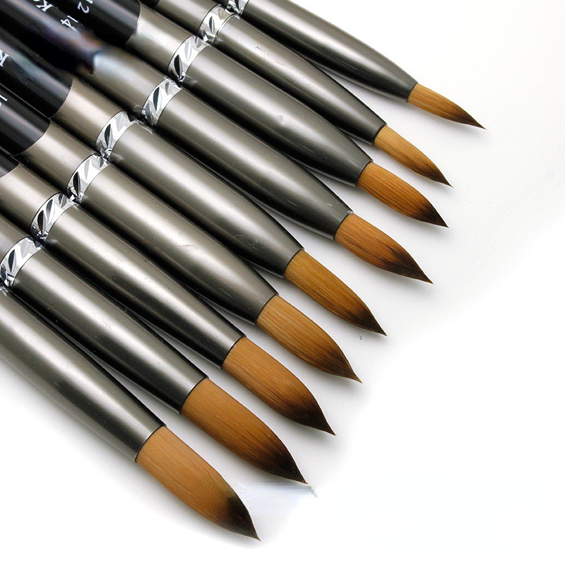 Perie acrilice pentru unghii Kolinsky, 1 buc, lac de gel UV negru