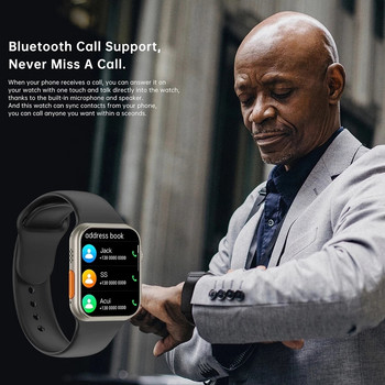 Смарт часовник Ultra Series 8 NFC Smartwatch Мъже Жени Bluetooth разговор Безжично зареждане Фитнес гривна 2-инчов часовник с HD екран + кутия