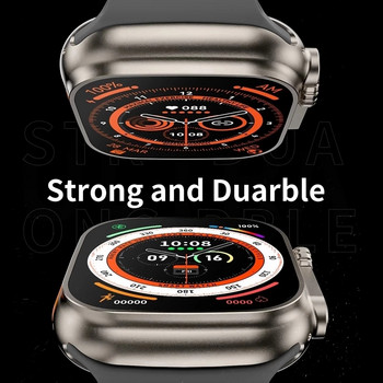Smart Watch Ultra Series 8 NFC Smartwatch Ανδρικά Γυναικεία Κλήση Bluetooth Ασύρματη φόρτιση Fitness βραχιόλι 2 ιντσών με οθόνη HD + κουτί