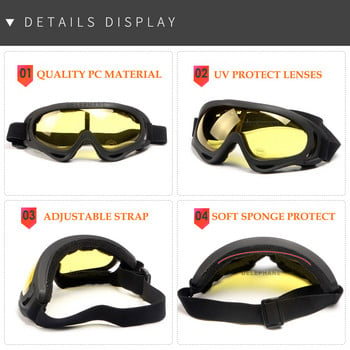 UV защита Ски очила Очила Прахоустойчиви Ветроустойчиви Мотокрос Dirt Bike Очила Очила Мотоциклет Колоездене Слънчеви очила