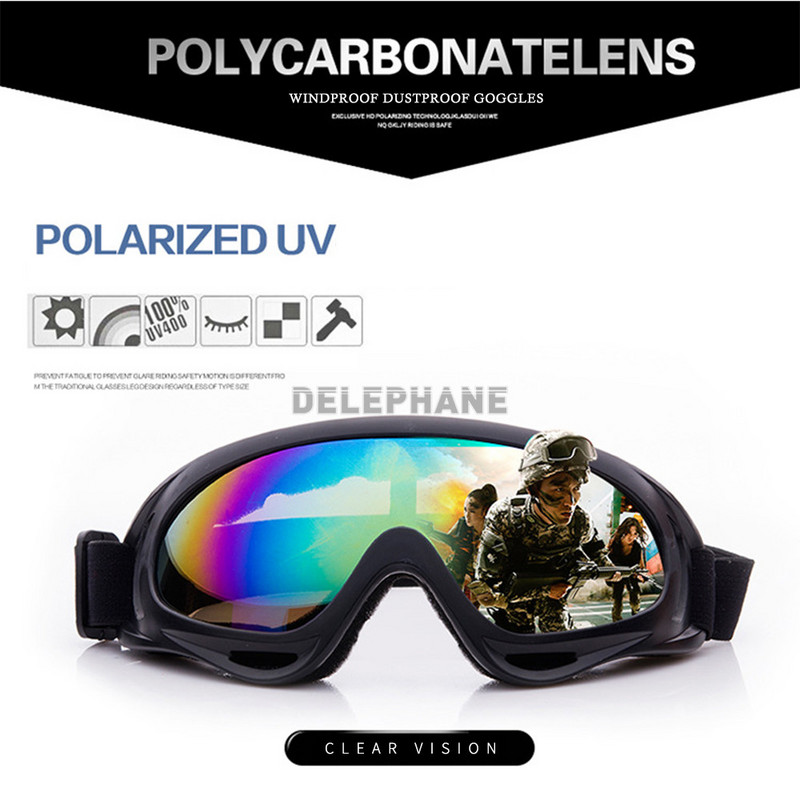 Ochelari de schi cu protecție UV Ochelari de protecție antipraf și rezistenți la vânt Ochelari de protecție pentru motocross Dirt Bike Ochelari de protecție pentru motocicletă Ochelari de soare pentru ciclism