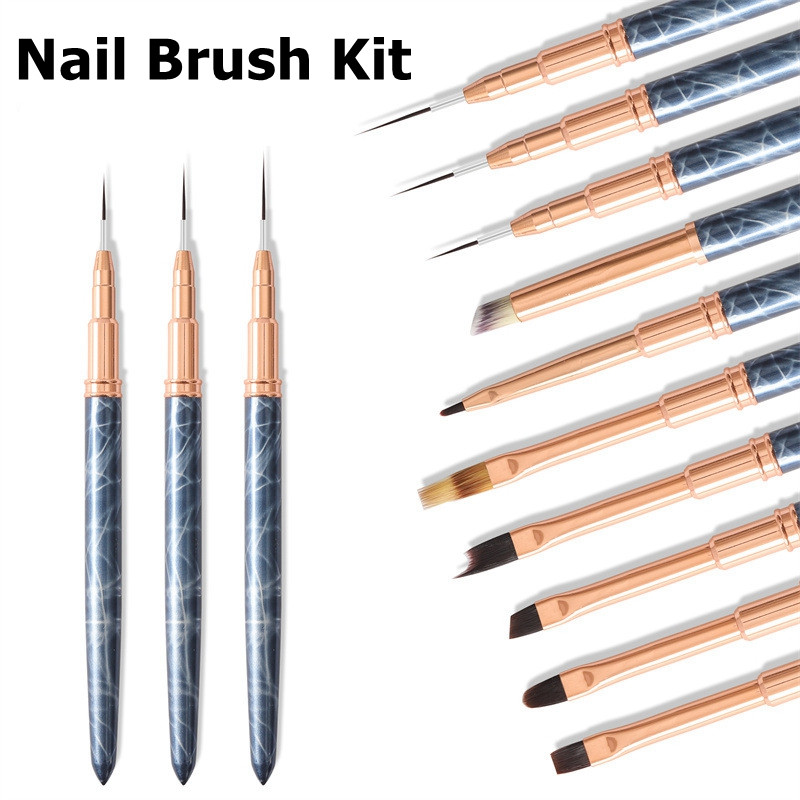 1 buc. perie pentru unghii cu gel pentru manichiură, acrilic, gel UV, extensie, pix, lac de unghii, pictură, desen, perie pentru unghii, pentru salonul de artă a unghiilor