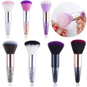 1db Nail Art ecsetek Kristálynyélű Púder Tisztító Körömpor Kefe akril UV Gél Sminkecsetek Manikűr Kiegészítők