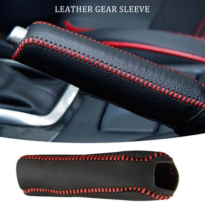 Manual Sewing Leather Gears Handbrake Cover Auto Interior Accessories For Kia K2 2011 2012 2013 2014 2015 2016 Handle Sleeve