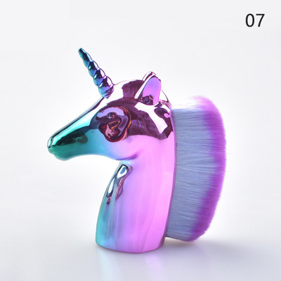 Perie pentru praf de unghii cu unicorn, gel colorat pentru vopsea de unghii, perii de curățare a prafului, pudră de gel UV, stilou pentru îndepărtarea sclipicii, instrumente de manichiură pentru unghii