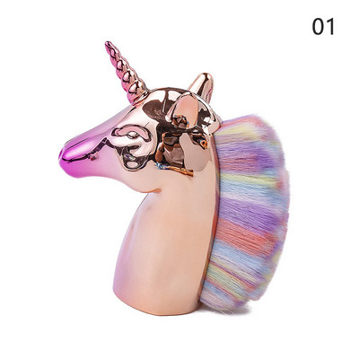 Perie pentru praf de unghii cu unicorn, gel colorat pentru vopsea de unghii, perii de curățare a prafului, pudră de gel UV, stilou pentru îndepărtarea sclipicii, instrumente de manichiură pentru unghii