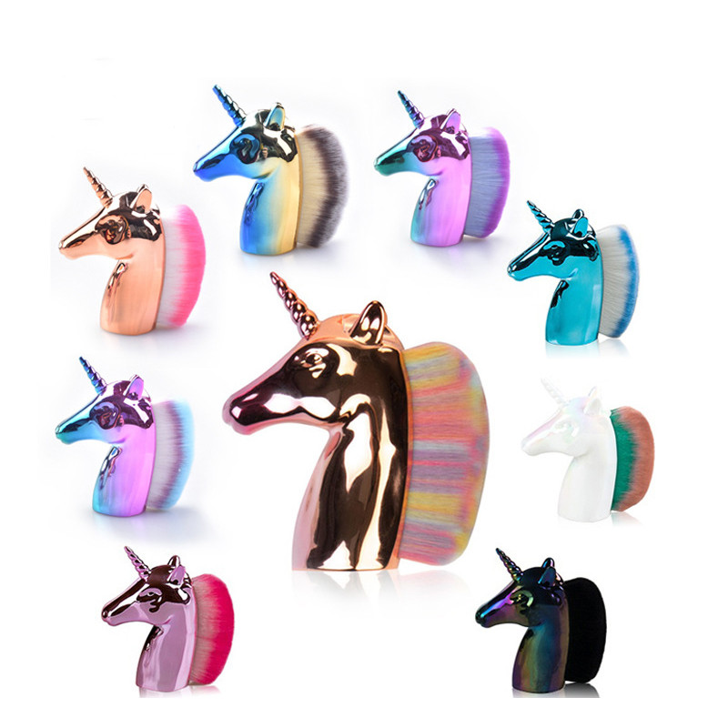 Perie pentru praf de unghii cu unicorn, gel colorat pentru vopsea de unghii, perii de curățare a prafului, pudră de gel UV, stilou pentru îndepărtarea sclipicii, instrumente de manichiură pentru unghii