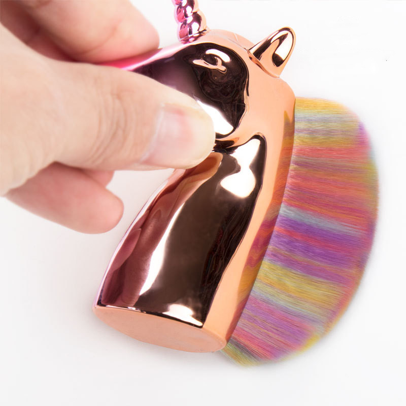 Perie pentru praf de unghii cu unicorn, gel colorat pentru vopsea de unghii, perii de curățare a prafului, pudră de gel UV, stilou pentru îndepărtarea sclipicii, instrumente de manichiură pentru unghii